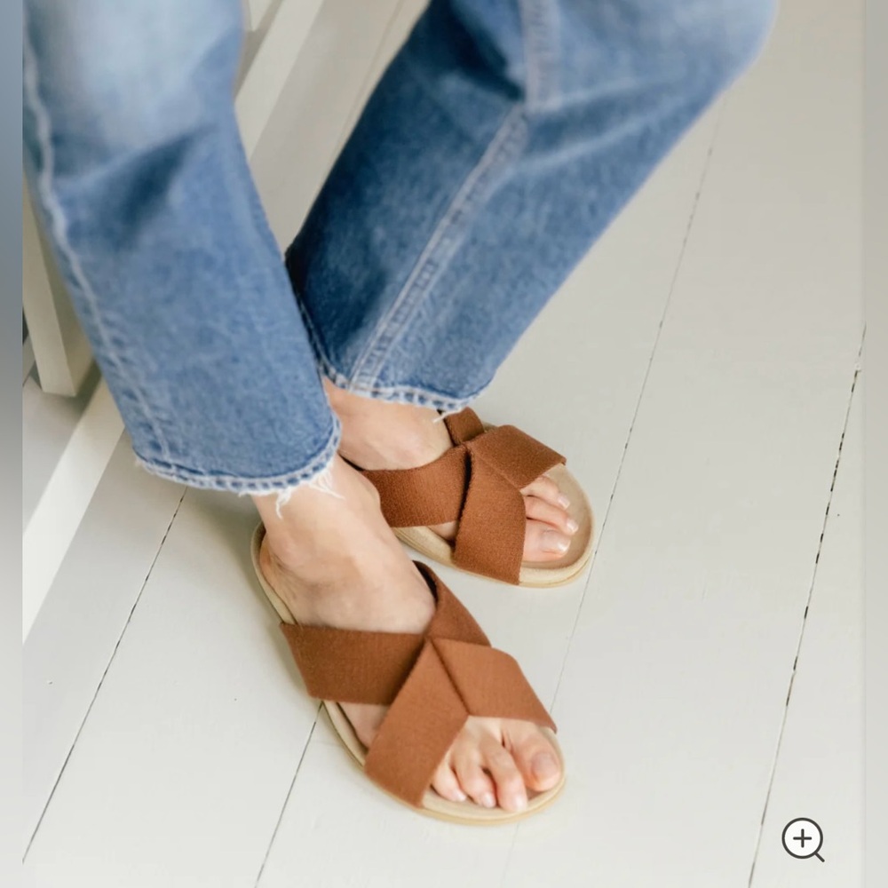 Jenni Kayne cotton crossover sandal.